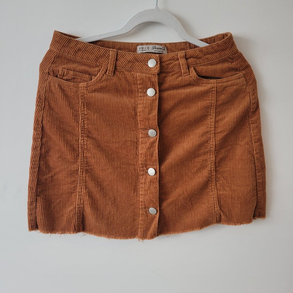 Denim & Co. Corduroy Mini Mustard